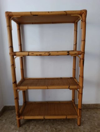 Estantería Bambú y Ratán Vintage
