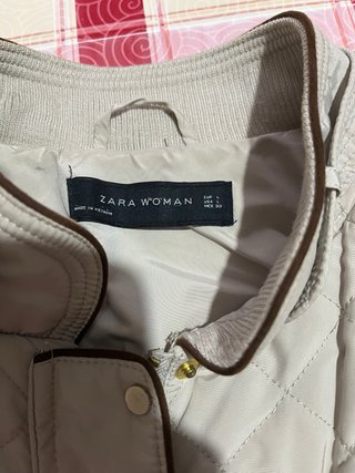 Chaqueta acolchada Zara Beige Talla L