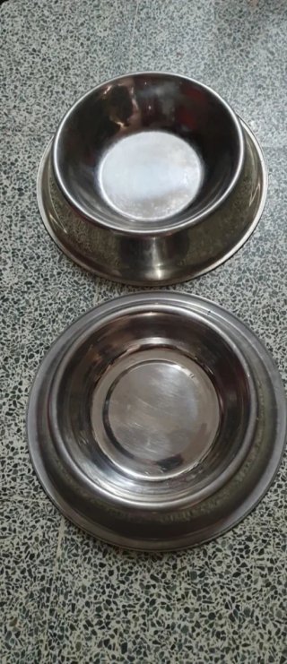 2 Platos Acero Inoxidable Antivuelco