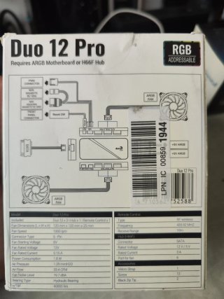 AeroCool Duo 12 Pro Ventiladores ARGB