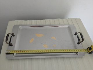 Vassoio vintage decorato uccello oro