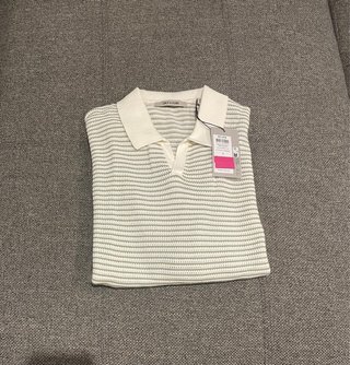 Camiseta Only&Sons Rayas Blanca y Verde Talla S