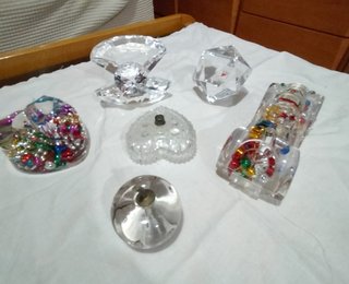 Lote de figuras de cristal decorativas