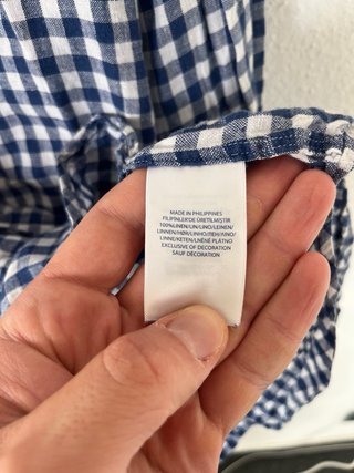Camisa Ralph Lauren 100% Lino Azul y Blanco