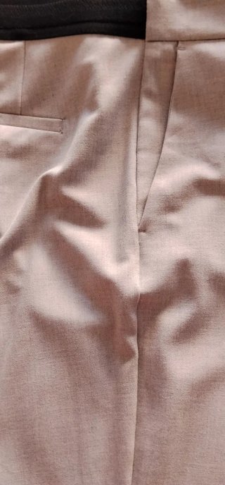 Pantalón vestir beige cintura goma