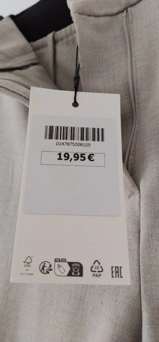 Pantalón vestir beige cintura goma