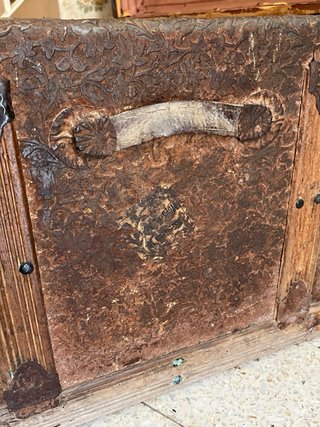 Baúl antiguo madera y metal años 30/40
