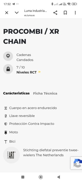 Candado Luma XXL Negro/Naranja Sin usar!!