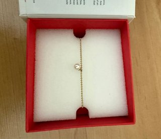 Pulsera Majorica Acero Dorado Perla Blanca