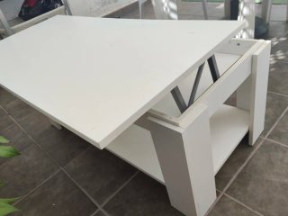 Mesa de centro blanca salón