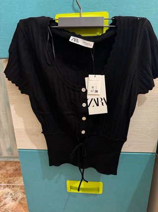 Top Zara Negro Talla M