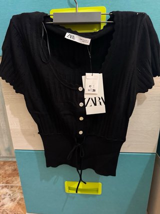 Top Zara Negro Talla M