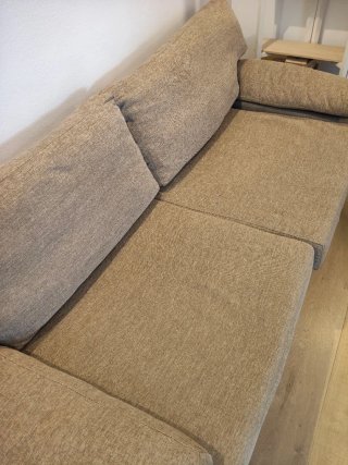 Sofá Pilma Diseño Cómodo Tela Beige/Gris