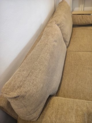 Sofá Pilma Diseño Cómodo Tela Beige/Gris