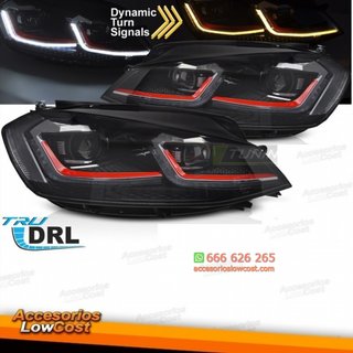FAROS DELANTEROS LED LINEA ROJA SEQ DRL compatibl