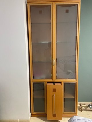 Vitrina de madera y cristal