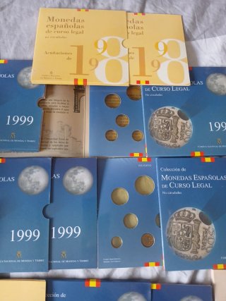 Lote Carteras Monedas Pesetas 97, 98, 99 (10 total