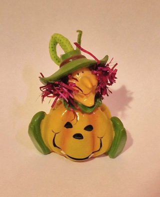 Figura Bruja Calabaza Cerámica