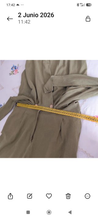 Zara mono largo algodón verde salvia