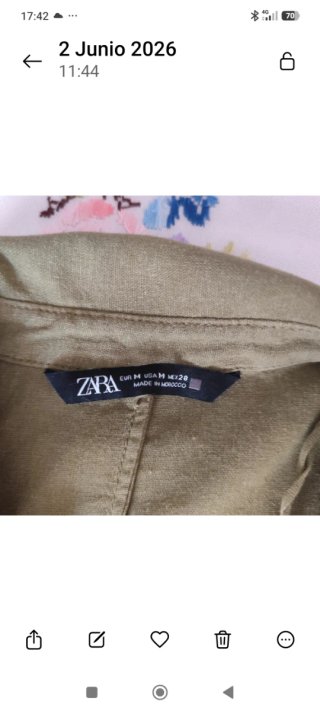 Zara mono largo algodón verde salvia