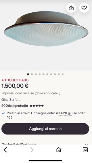 Coppia applique Gino Sarfatti vintage anni 50