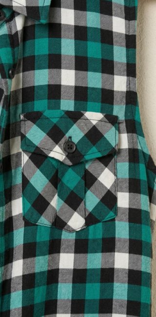 Camisa sin mangas cuadros estilo tie-front