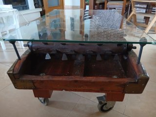 Mesa de centro trillo antiguo
