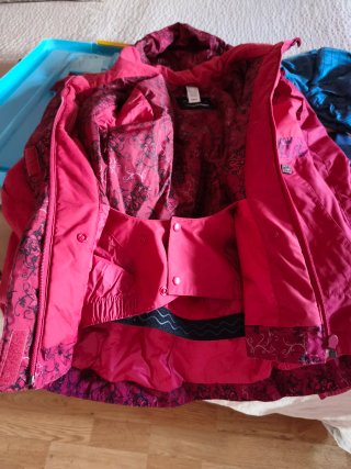 Anorak de invierno rojo/morado