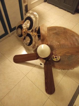 Ventilador de techo madera y cristal
