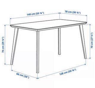 Mesa de comedor de madera con 4 sillas
