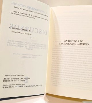 Libro Discursos V Cicerón Gredos Clásicos