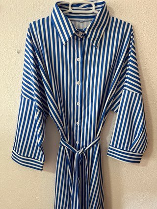 Kaftán largo rayas azul y blanco Talla M/L