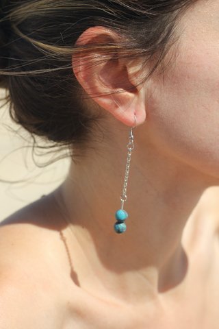 Pendientes artesanales piedra natural