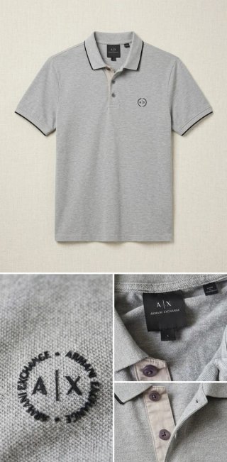 Polo Armani Exchange Gris Talla L