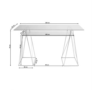 Mesa cristal caballetes metal Maison du Monde