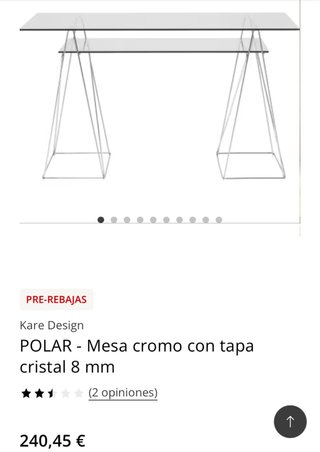 Mesa cristal caballetes metal Maison du Monde