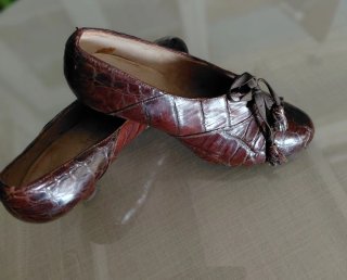 Zapatos Tacón Vintage Cocodrilo