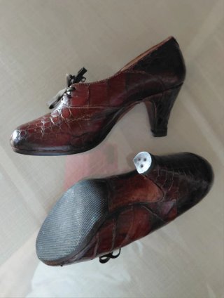 Zapatos Tacón Vintage Cocodrilo