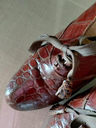 Zapatos Tacón Vintage Cocodrilo
