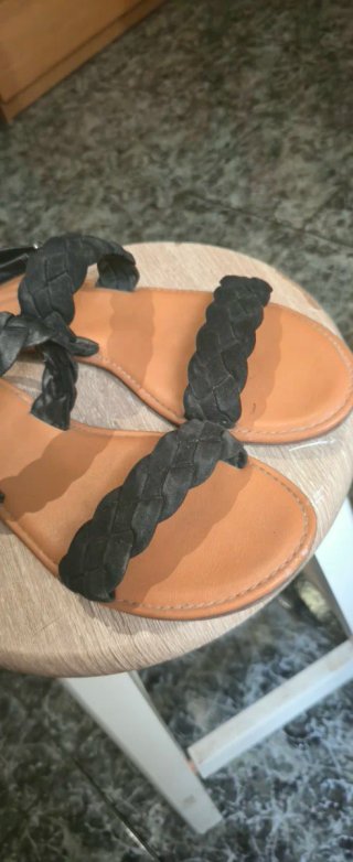 Sandalias Negras Trenzadas Talla 39