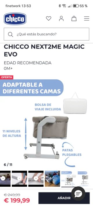 Mini cuna colecho Chicco Next2me