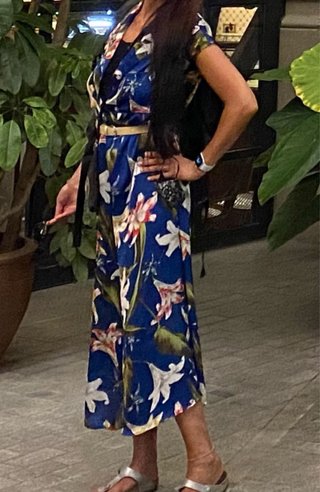 Mono largo floral Zara Talla M