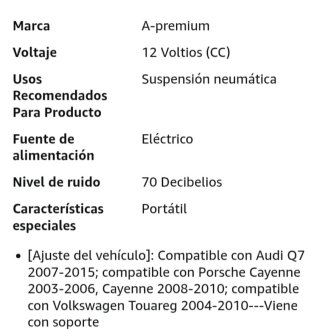 Compresor de suspensión neumática