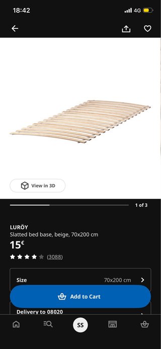 Cama doble de madera Ikea