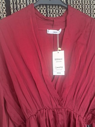 Vestido fiesta Mango rojo