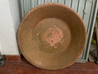 Lebrillo antiguo grande terracota