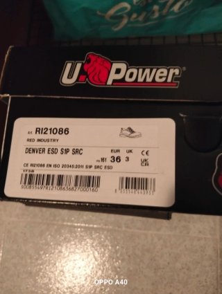 Zapatos de trabajo negros y verdes,marca UPOWER