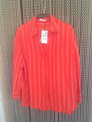 Blusa Mango Rayas Rojas Talla L