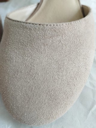 Zapatos tacón ancho. Rosa nude. Un solo uso. T 36
