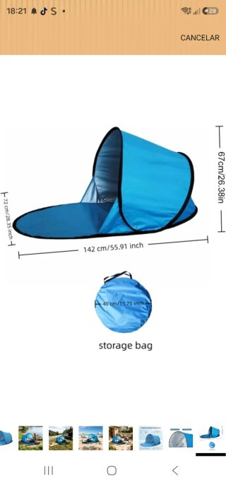 Parasol Bebe Crivit Azul